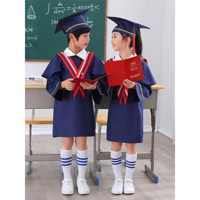 儿童博士服幼儿园学士服套装拍照礼服小学生毕业季服装男女学位服