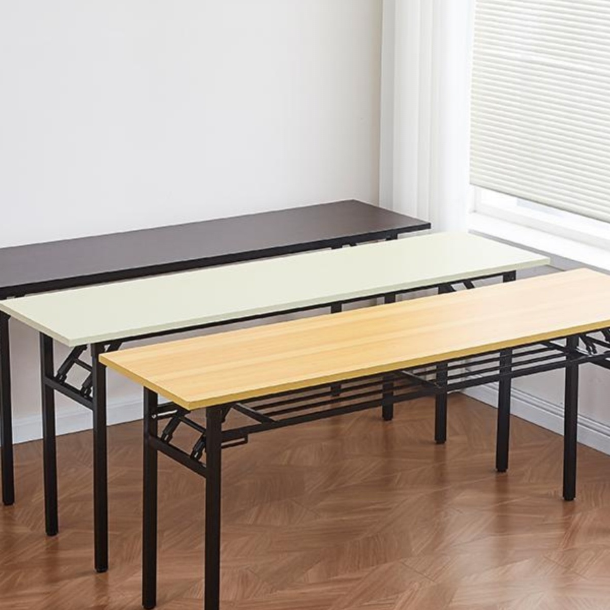 简易折叠桌子培训桌长方形户外便携学习书桌会议长条桌餐桌可折叠