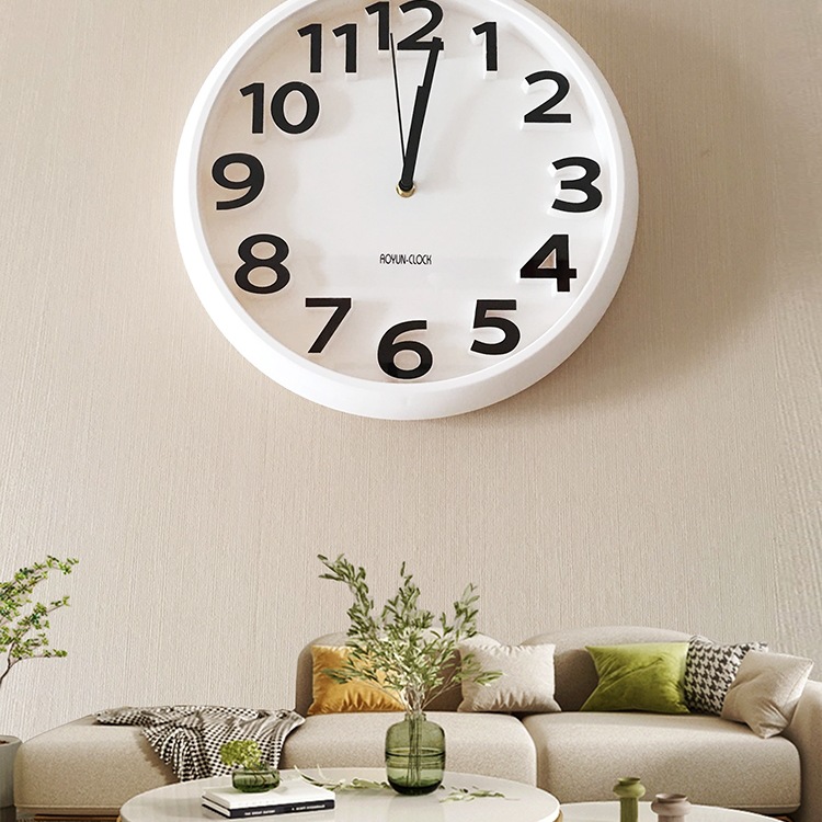 电波挂钟客厅静音夜光现代简约时钟家用钟表挂墙创意石英2025新款