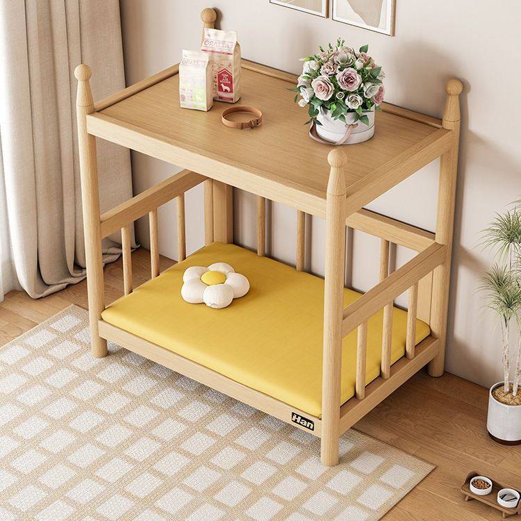 宠物床实木多功能离地狗狗床可拆洗床原木泰迪双层公主床夏季狗窝