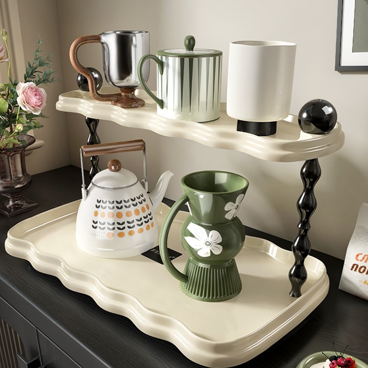 新款杯子收纳置物架桌面水杯架吧台咖啡茶马克杯轻奢中古整理架子