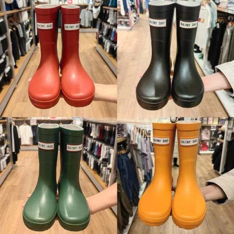 Rainyaug亲子雨鞋女款时尚雨靴男童女孩中筒防水轻便水鞋新款水靴