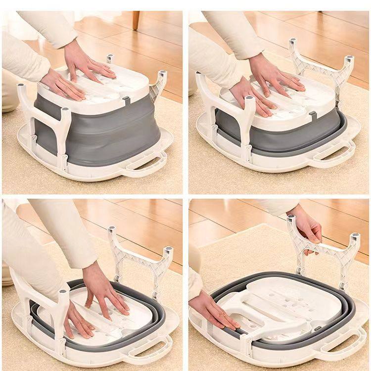 学生宿舍泡脚桶折叠带支架伸缩洗脚盆成人便携收纳足浴