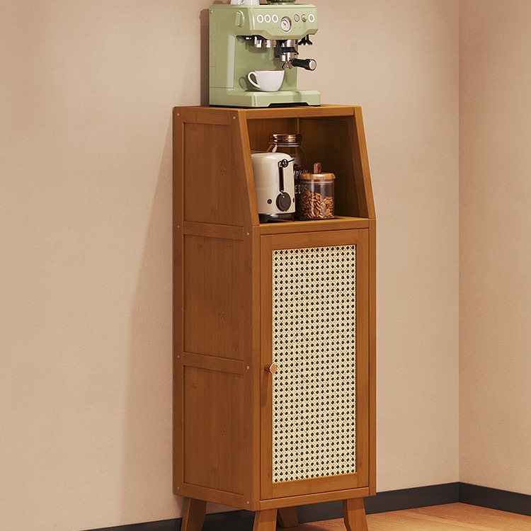 中古风极窄小型餐边柜厨房靠墙收纳一体置物架迷你咖啡机储物柜子