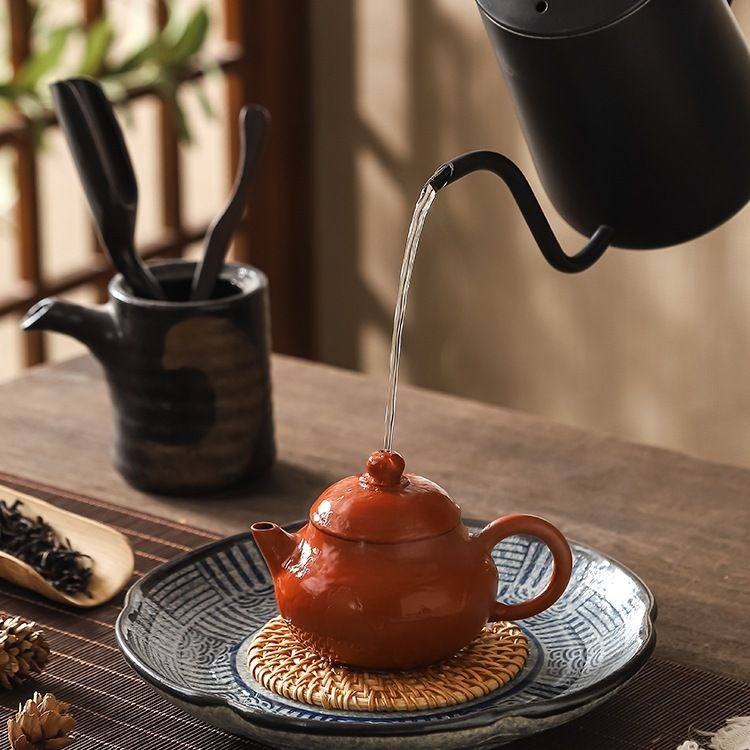 粗陶壶承盘紫砂壶盖碗陶瓷壶托盘子干泡养壶垫复古干泡台茶承托盘