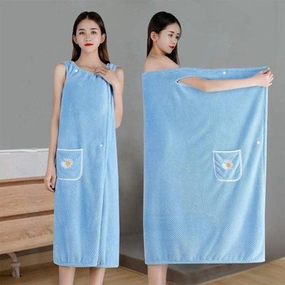 浴巾女家用非全棉纯棉吸水速干可穿可裹巾浴袍式懒人浴裙加长新款