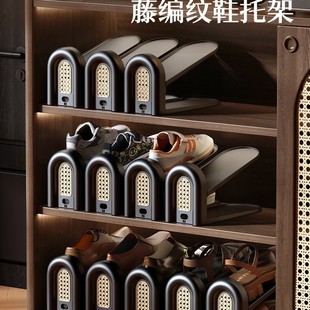 盒鞋 脱架鞋 柜分层隔板放鞋 箱折叠双层鞋 托隔层 中古风藤编款 架鞋 鞋