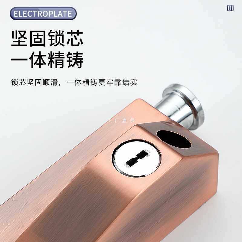 ?旋转门地插锁地插销有框玻璃门锁明装木门铝合金门地锁弹簧落地