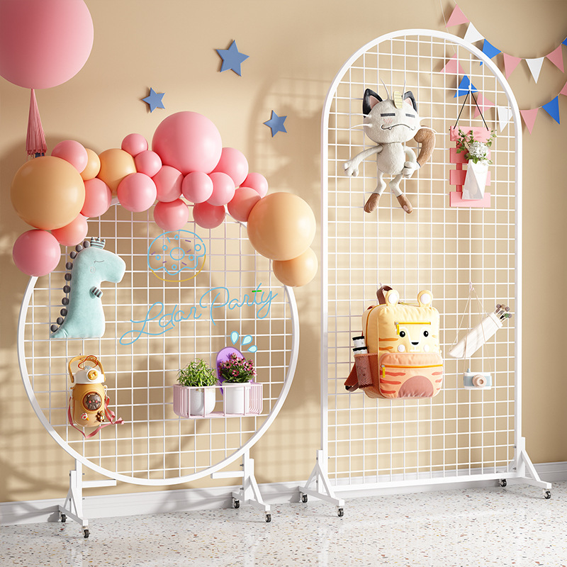 婚庆展示架生日宴会展架幼儿园作品展览架美术书法网格展示挂架子