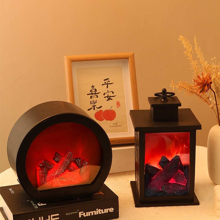 乔迁之喜火炉电子火焰圣诞节氛围灯进宅火盆搬家仪式用品摆件