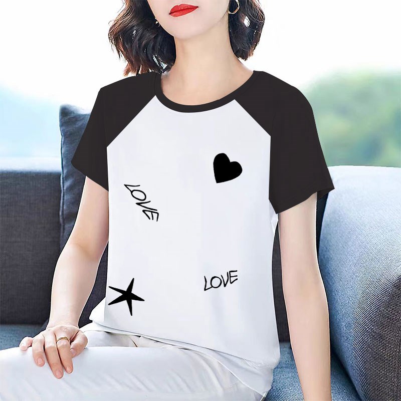 速发纯棉t恤季夏士2024年新款时尚百搭体衣减龄气质上桖潮