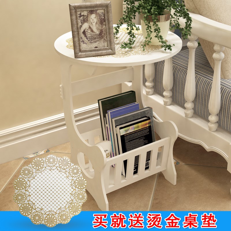 速发欧式休闲小物几简约杂志桌客厅创意小花桌床头置茶收纳架圆架