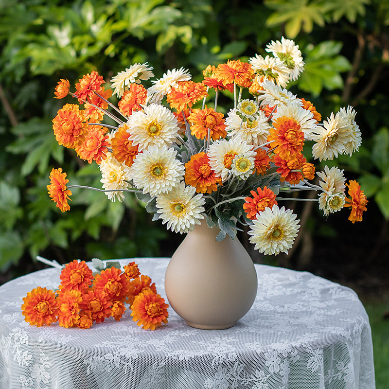 速发田园风小雏菊花非餐菊干花绢花假花客厅插花洲桌花发财菊高档