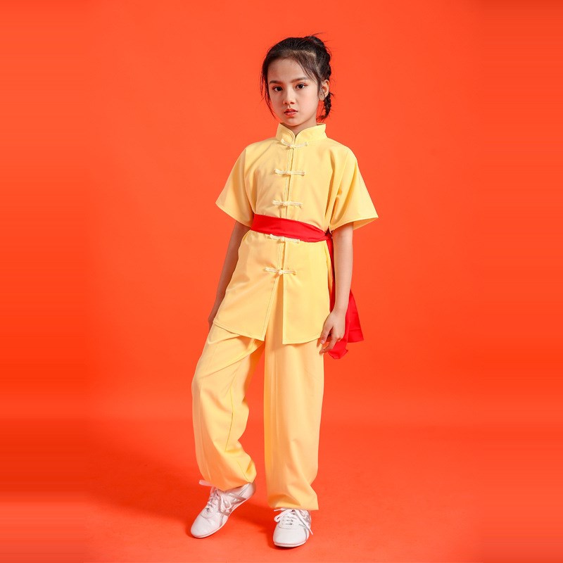 速发六一儿童武术服装表演服装男功夫练武服少儿训练服太极武术衣