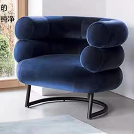 中古北欧单人复古服装店皮沙发设计师休闲酒店洽谈区会客区沙发