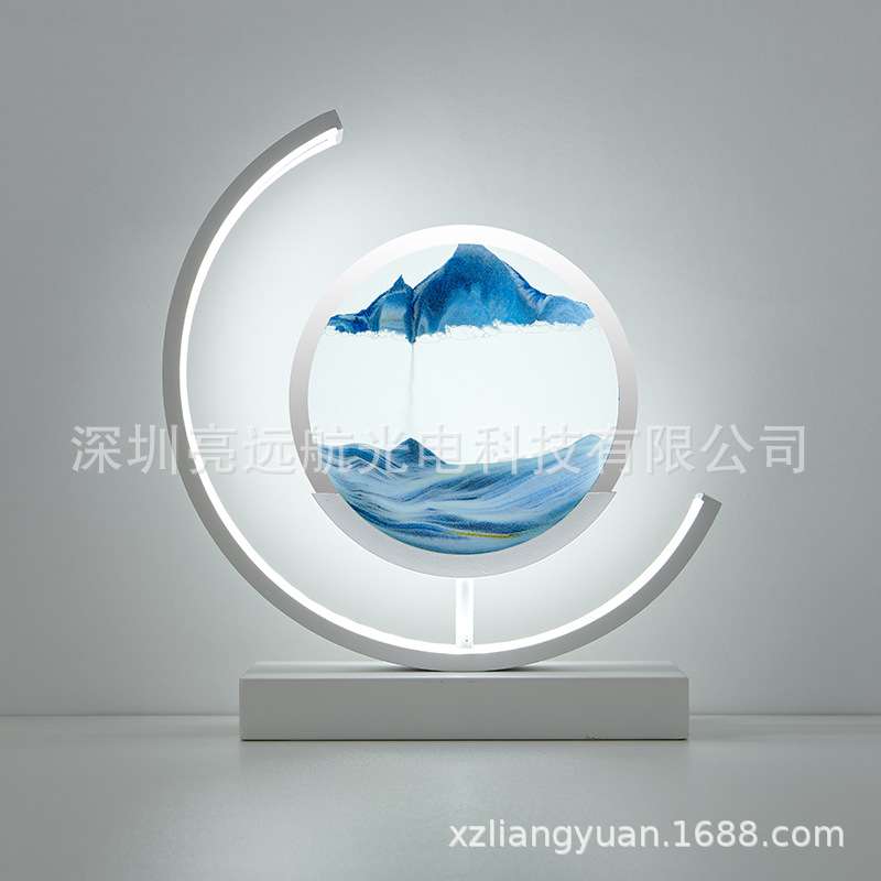 流沙画台灯沙漏摆件客厅卧室床头轻奢家居装饰小夜灯高级教师节礼图片