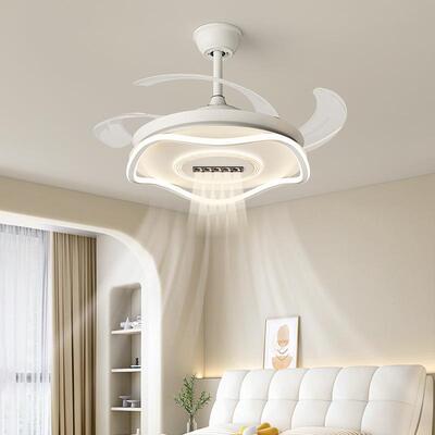 现代简约隐形风扇灯客厅餐厅静音吊扇灯家用一体智能卧室电扇灯