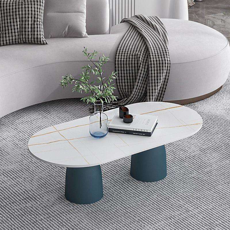 椭圆形岩板茶几小户型创意简约现代轻奢客厅角几北欧大理石茶几桌