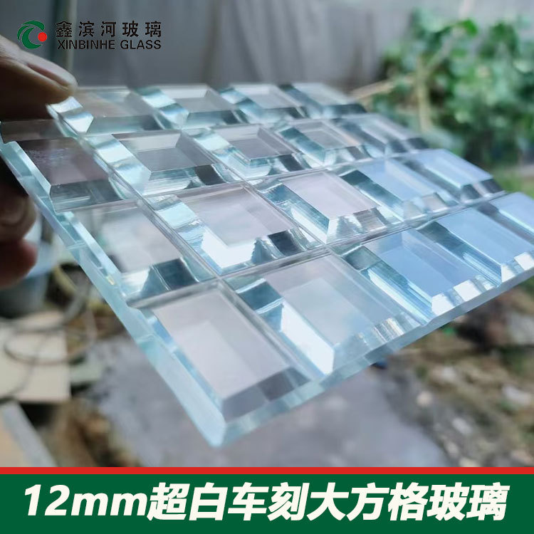 车刻玻璃门窗隔断方形钢化深槽夹丝夹胶刻花立体凹凸雕花