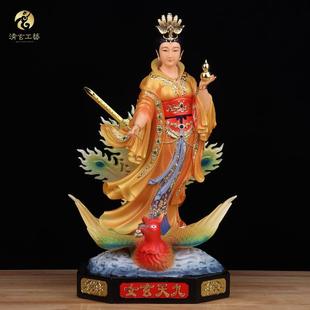 树脂站款九天玄女神像踏风九天圣母娘娘兵法女神玄天圣母家用摆件