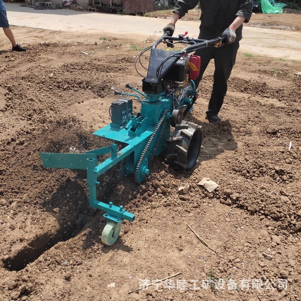 手扶合金链条开沟机埋管开槽