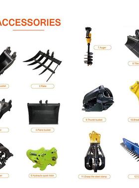 现货果园挖机配件松土器/多齿铁耙/挖沟铲斗小型挖机属具Ripper