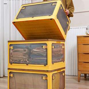 书本收纳箱衣服被子可折叠学生书箱宿舍装书整理透明寝室储物箱子