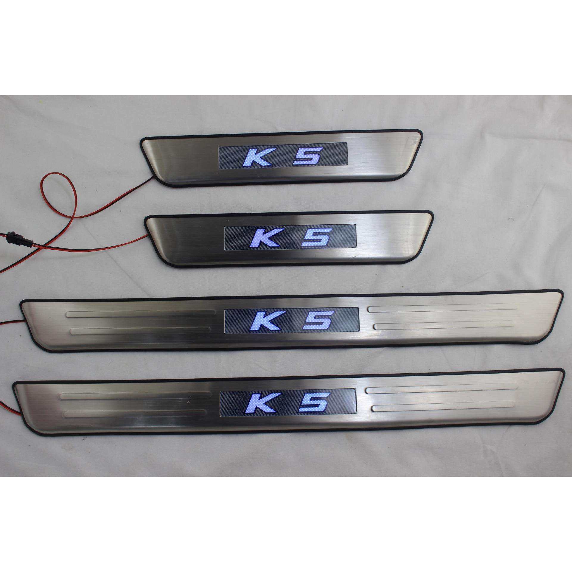 起亚K5带灯迎宾踏板LED改装K5专用冷光门槛条led灯踏板门槛条迎