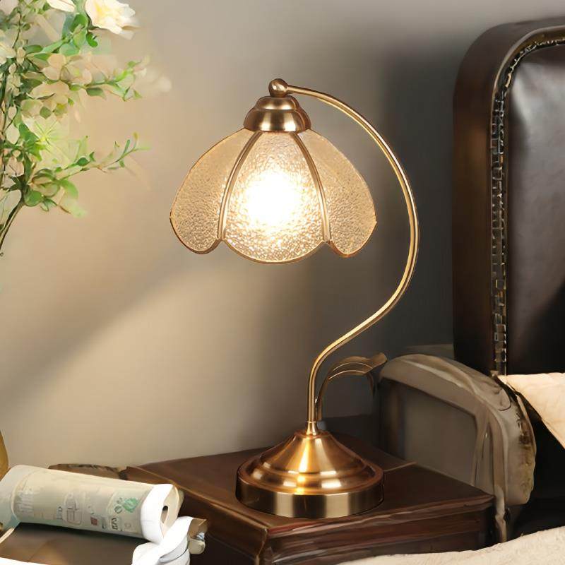 全铜玻璃台灯卧室床头房间灯饰灯具阅读学习创意复古温馨节能调光