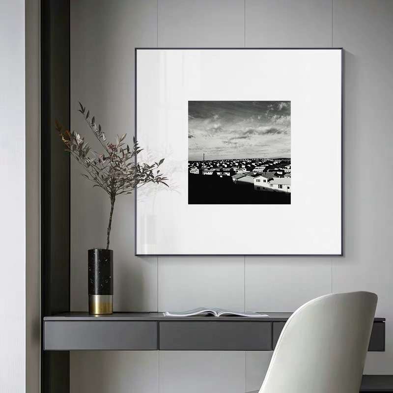 黑白艺术精装卡纸装饰画挂画小众艺术办公室工作室客厅样板间壁画图片