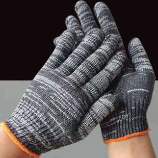 劳保手套男耐磨棉线尼龙手套加厚防护防滑手套工地干活男棉线手套