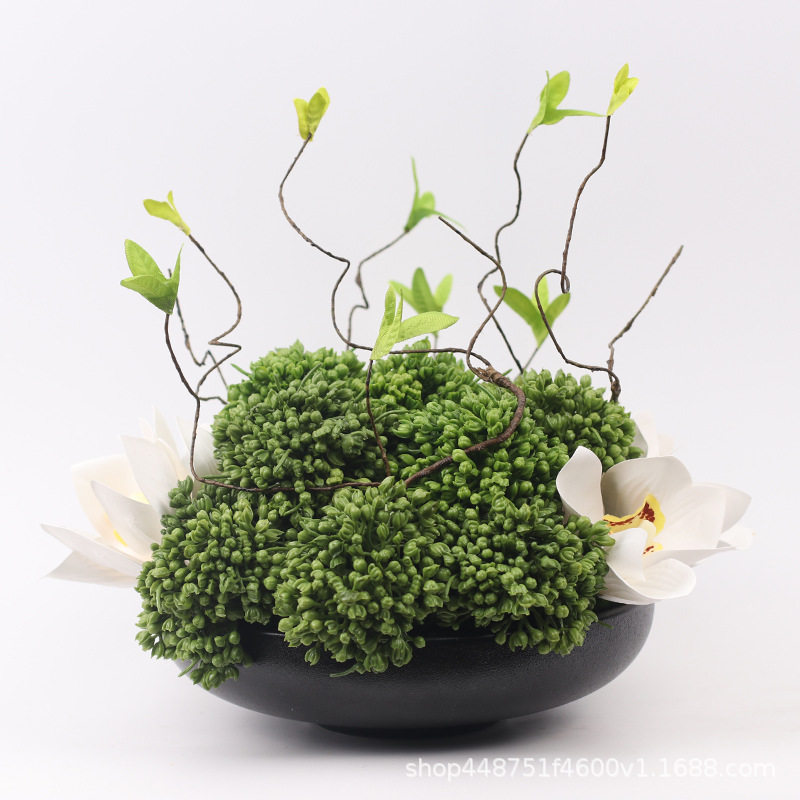 现代简约新中式仿真绿植花艺摆件