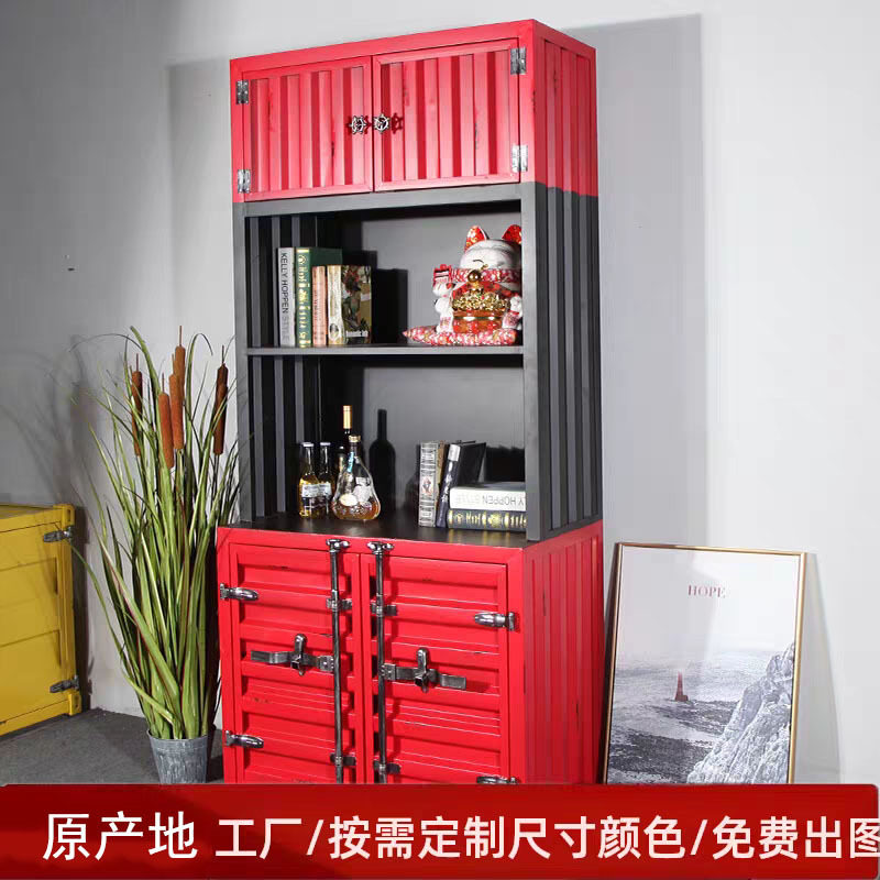 LOFT工业风集装箱柜造型装饰橱窗柜子做旧复古创意斗柜储物柜边柜