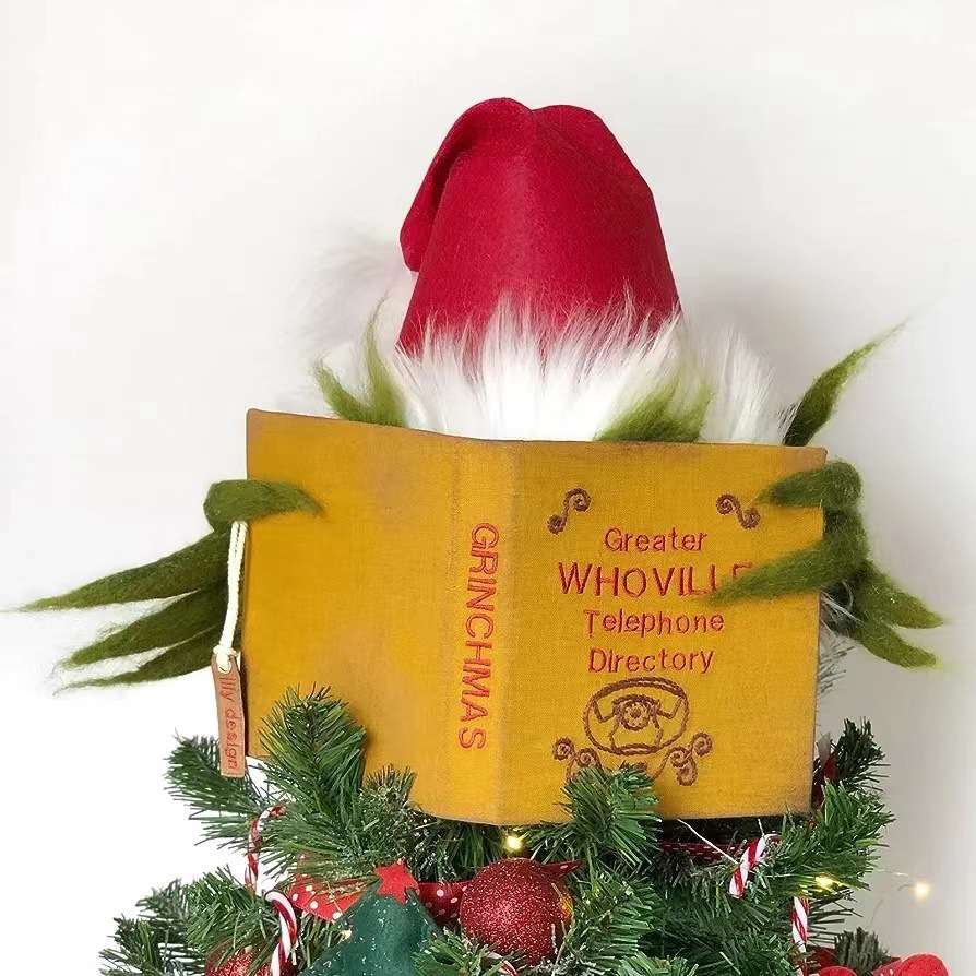 新品圣诞节森林人偶帽有趣的圣诞树格林奇卡通挂件装饰品道具