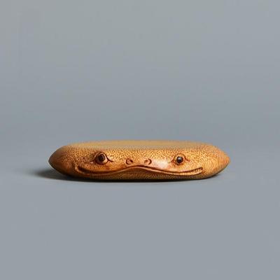 竹根雕金蟾小托手把件竹盖置茶宠摆件竹茶托杯托壶托茶宠茶玩艺