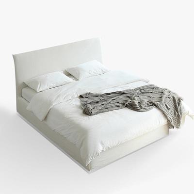 云岫天然亚麻布艺床可全拆洗奶油风宅寂风主卧室双人1.8米婚大床