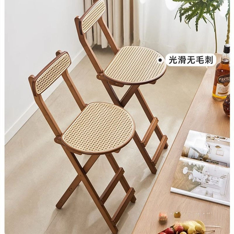 折叠餐椅竹高脚凳加高凳子高脚椅吧台凳两用酒吧高脚凳子吧台椅子