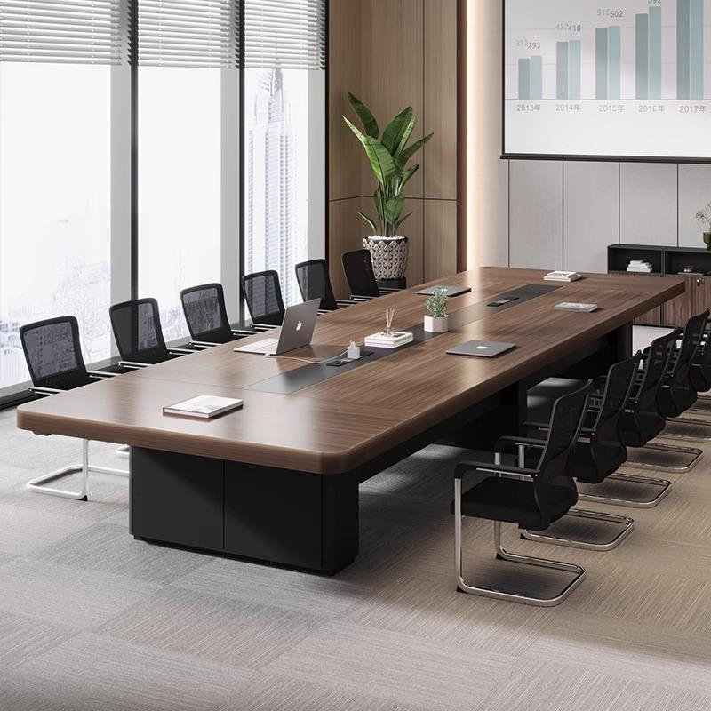 新款办公会议桌长桌现代简约会议室桌椅组合长条桌洽谈员工培训桌