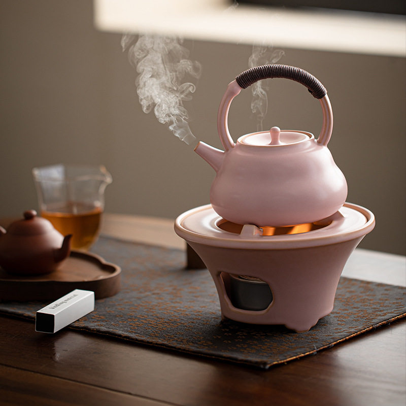 露营古法酒精煮茶炉陶壶套装