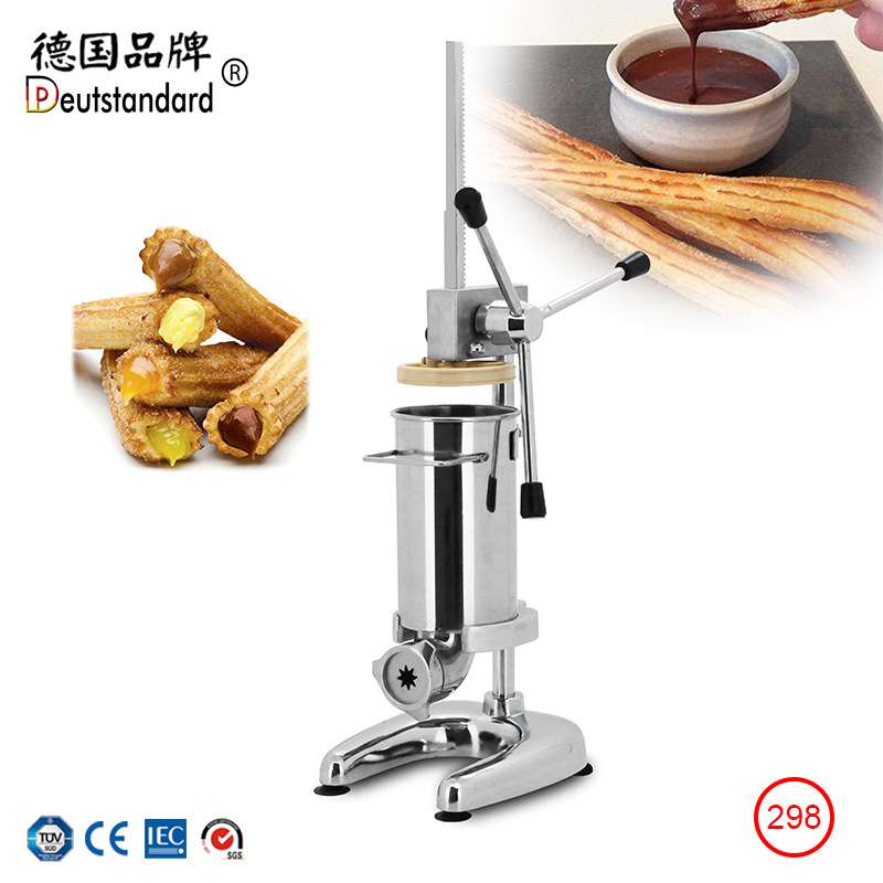 商用北京庙会西班牙小油条设备2L拉丁果机南锣鼓吉事果手动挤压器