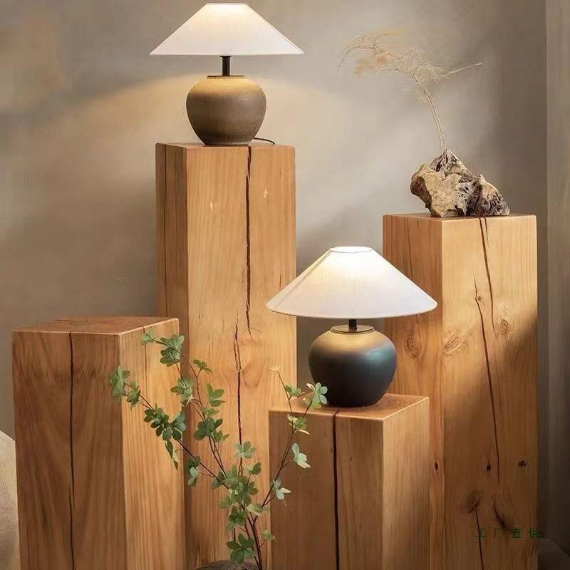 原木根雕实木木墩子展示地台底座方形立柱服装展示架产品陈列展柜