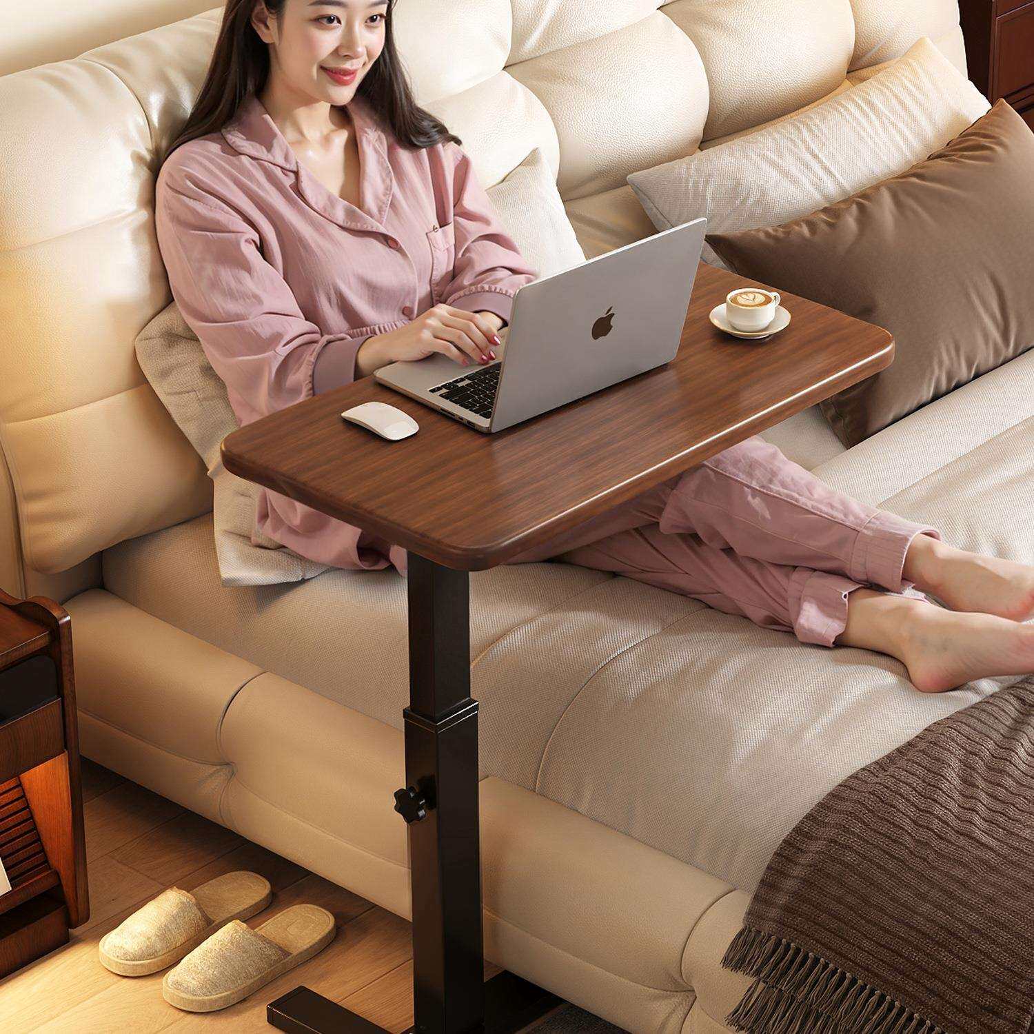 床边桌可移动升降电脑桌子卧室家用简易学生学习桌宿舍折叠书桌小