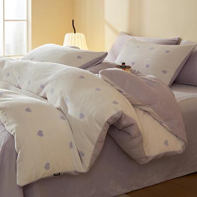 多dxa11402爱四件雕花加厚秋冬绒被套床单保暖法兰绒三套件套珊喜