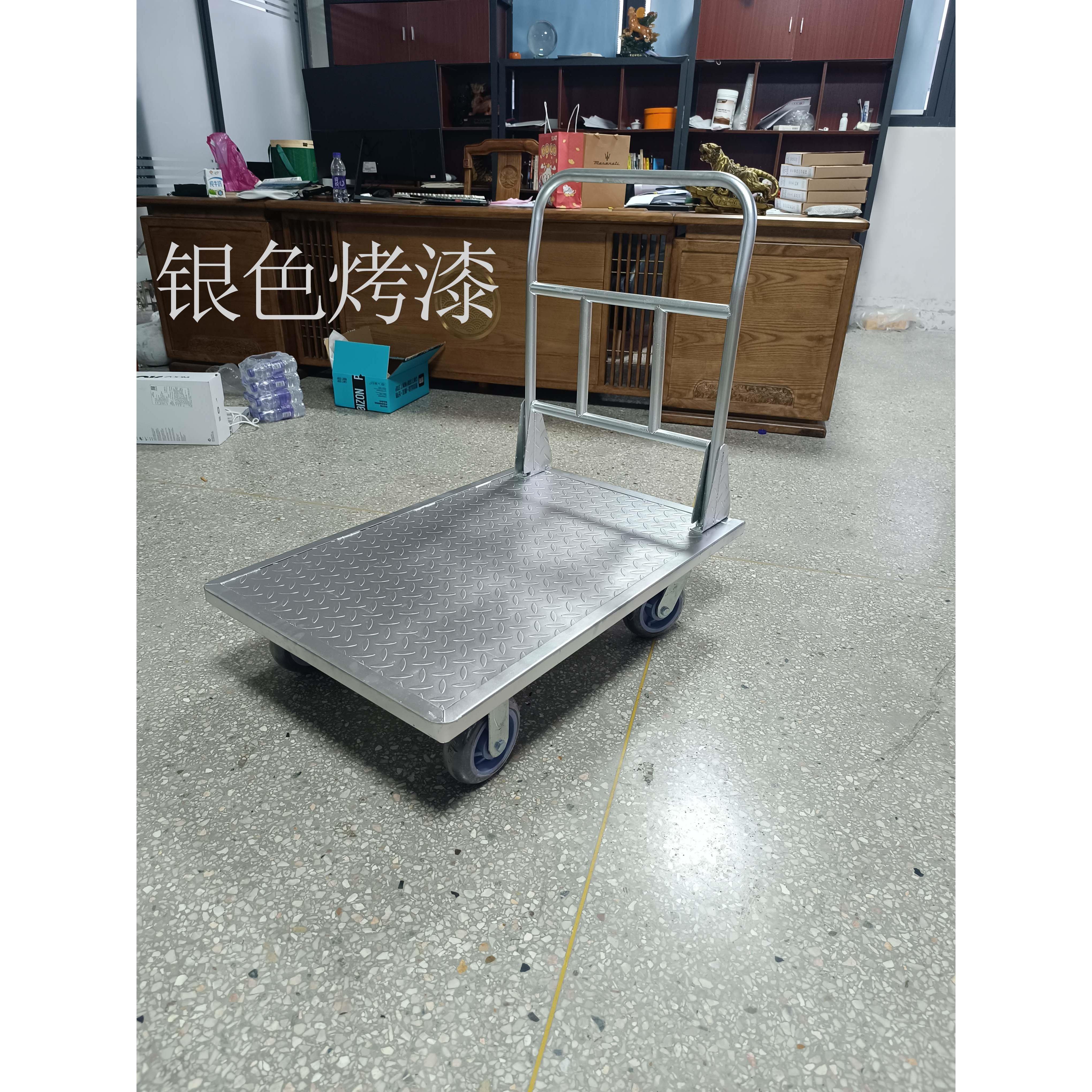加厚钢板车小推车拉货手推车搬运工车用平板超重型重物大号手推车