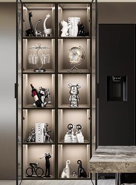 轻奢柜饰风暴力熊红酒架酒柜客装品摆件创意240122 现代家居厅餐