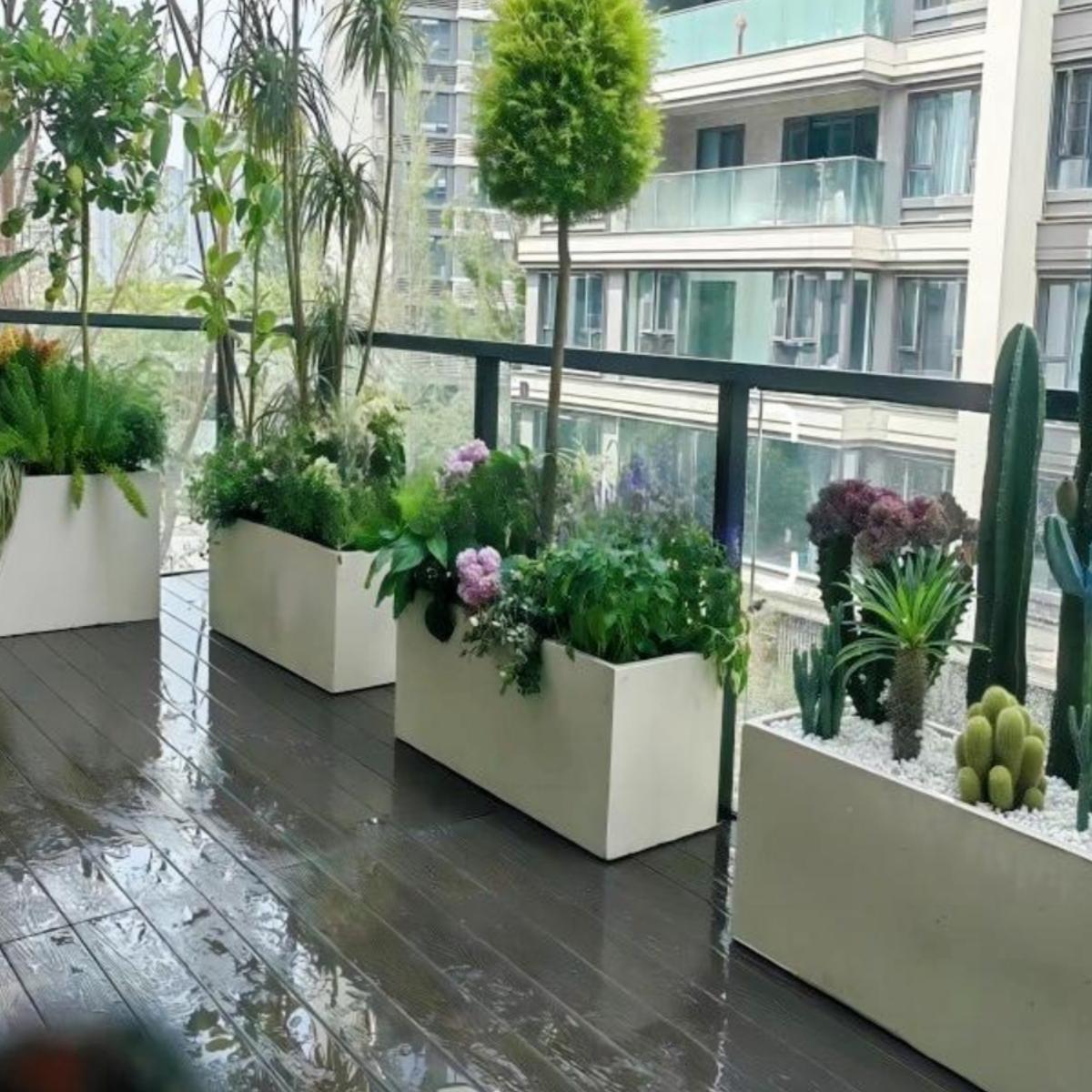 盆【水泥花】花马盆槽花盆阳台院种植箱户RHN外庭彷石花箱阳台花