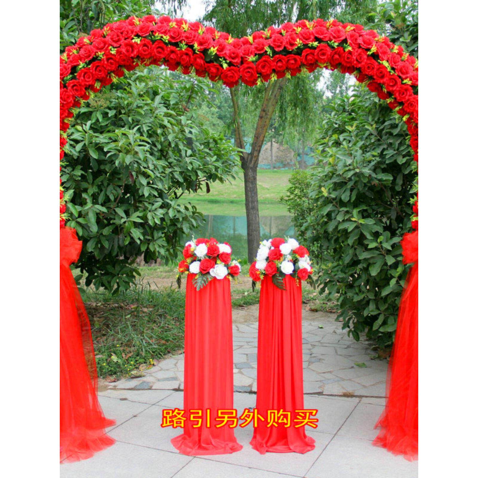 丝绸花拱拱OBK婚礼花业门开拱花门店庆祝活动拱门花架满花婚礼门