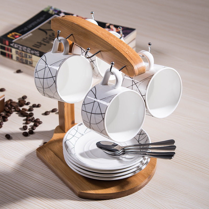 竹制杯架马克杯玻璃杯架子 环保水杯收纳挂架 家用咖啡杯架子