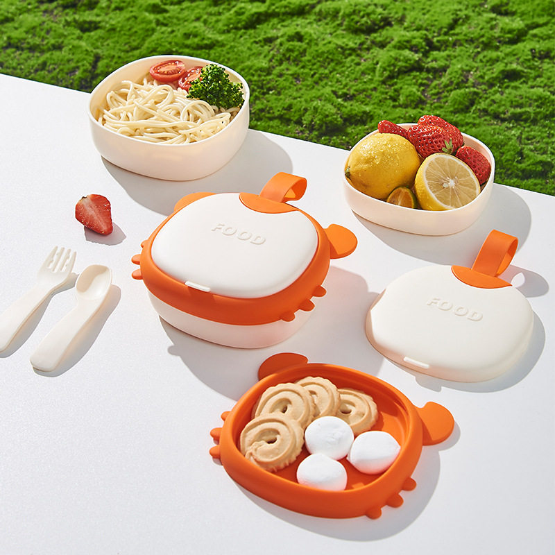 婴儿辅食碗训练叉勺宝宝外出碗微波炉碗儿童吃饭硅胶餐具套装