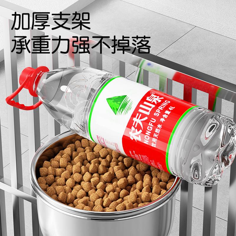 不锈钢宠物喂食器防打翻大型犬悬挂式狗盆固定加大挂笼狗狗饮水器